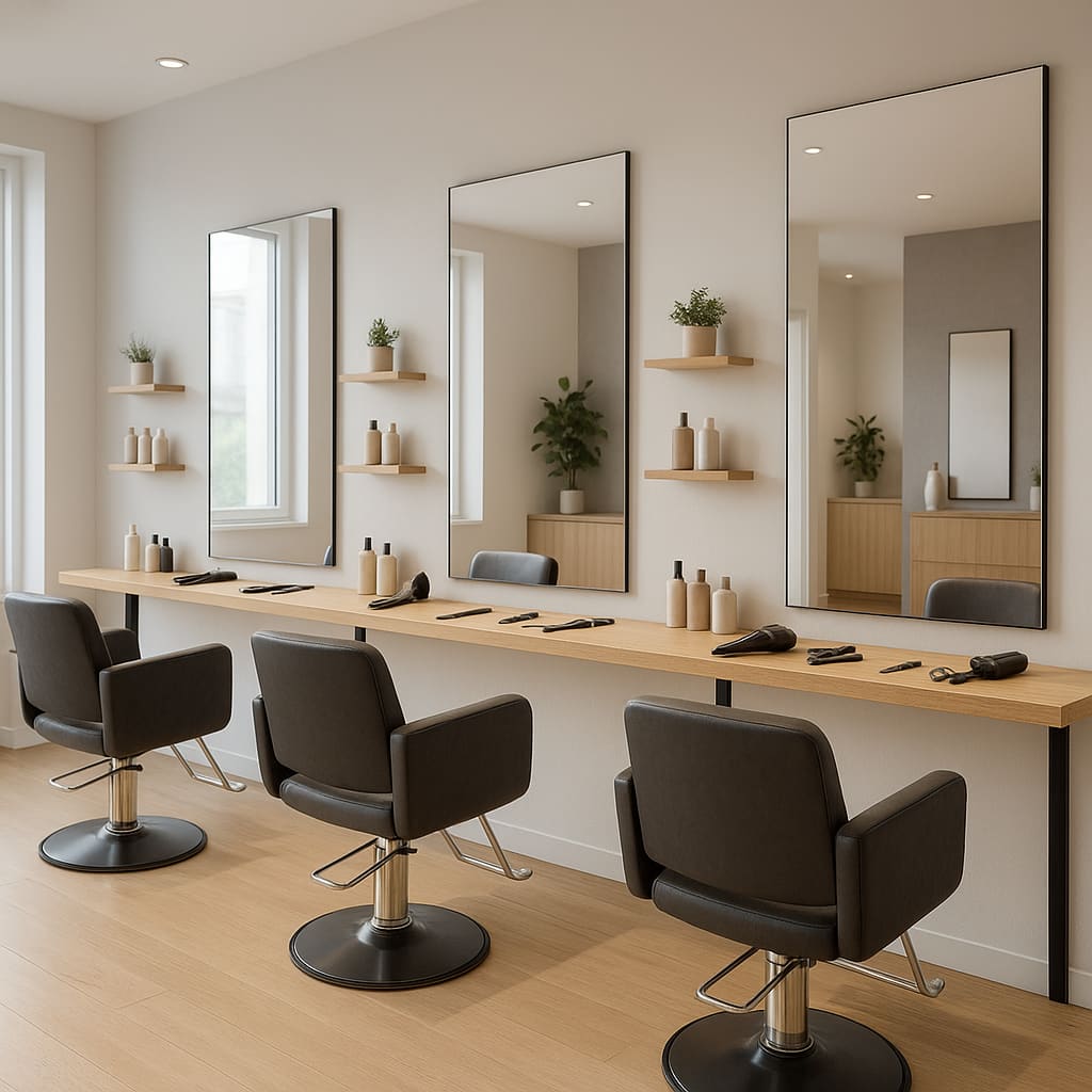 Heller Arbeitsplatz im Salon